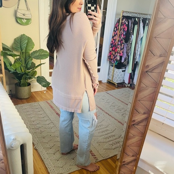 Free People Oversized Catalina Long Sleeve Thermal Top - Picture 3 of 11